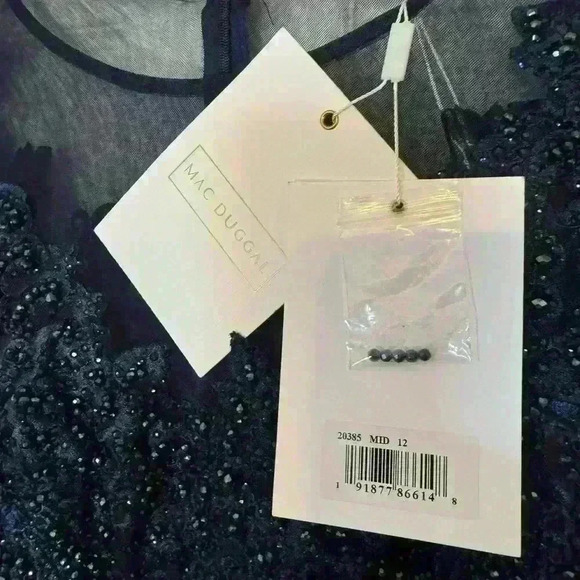 MAC DUGGAL Beaded Applique Illusion High Neck Gown Size 12 NWT Style 20385 - Picture 8 of 9